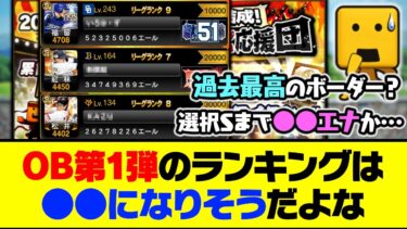 過去最高のボーダー争いになるかも？OB第1弾のランキングは●●になりそうだよな…【プロスピA】【プロスピA研究所】